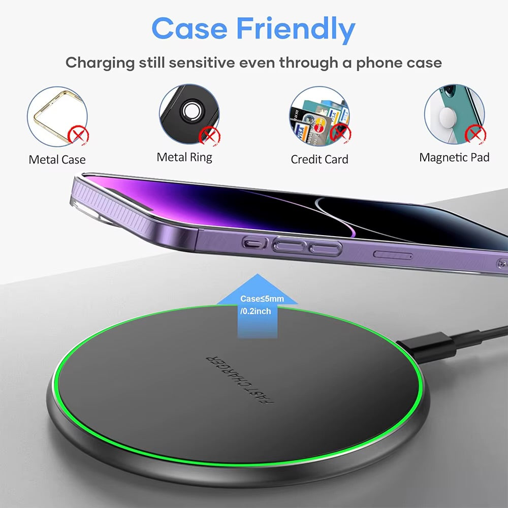 Wireless Charging Pad & Cable Organizer Bundle